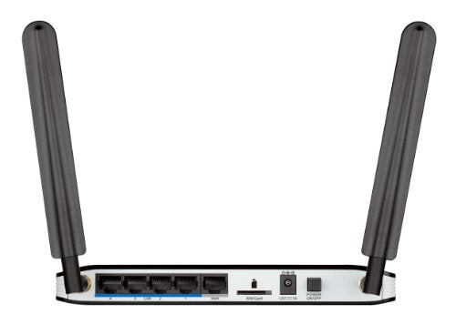 D-Link DWR-921 Router 4G LTE, Wireless N300, 4 Porte LAN Fast Ethernet, SIM Card Slot Integrato, 2 Antenne Esterne, Nero