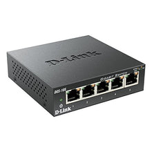 D-Link DGS-105 Switch 5 Porte Gigabit, Struttura in Metallo, Nero