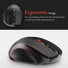 [Updated Version] Wireless Mouse, Patuoxun 2.4G USB Wireless Mice Optical PC Laptop Computer Cordless Mouse with Nano Receiver, 6 Buttons, 2400 DPI 5 Adjustment Levels for Windows Mac Macbook Linux - Super Energy Saving, Black