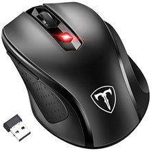 [Updated Version] Wireless Mouse, Patuoxun 2.4G USB Wireless Mice Optical PC Laptop Computer Cordless Mouse with Nano Receiver, 6 Buttons, 2400 DPI 5 Adjustment Levels for Windows Mac Macbook Linux - Super Energy Saving, Black