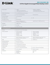 D-Link DGS-105 Switch 5 Porte Gigabit, Struttura in Metallo, Nero