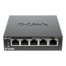 D-Link DGS-105 Switch 5 Porte Gigabit, Struttura in Metallo, Nero