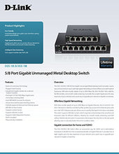 D-Link DGS-105 Switch 5 Porte Gigabit, Struttura in Metallo, Nero