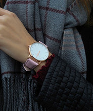 Fashion Classic Unisex Ladies Gents Watch PU Leather Strap Analogue Wrist Watches for Men Women, Pink